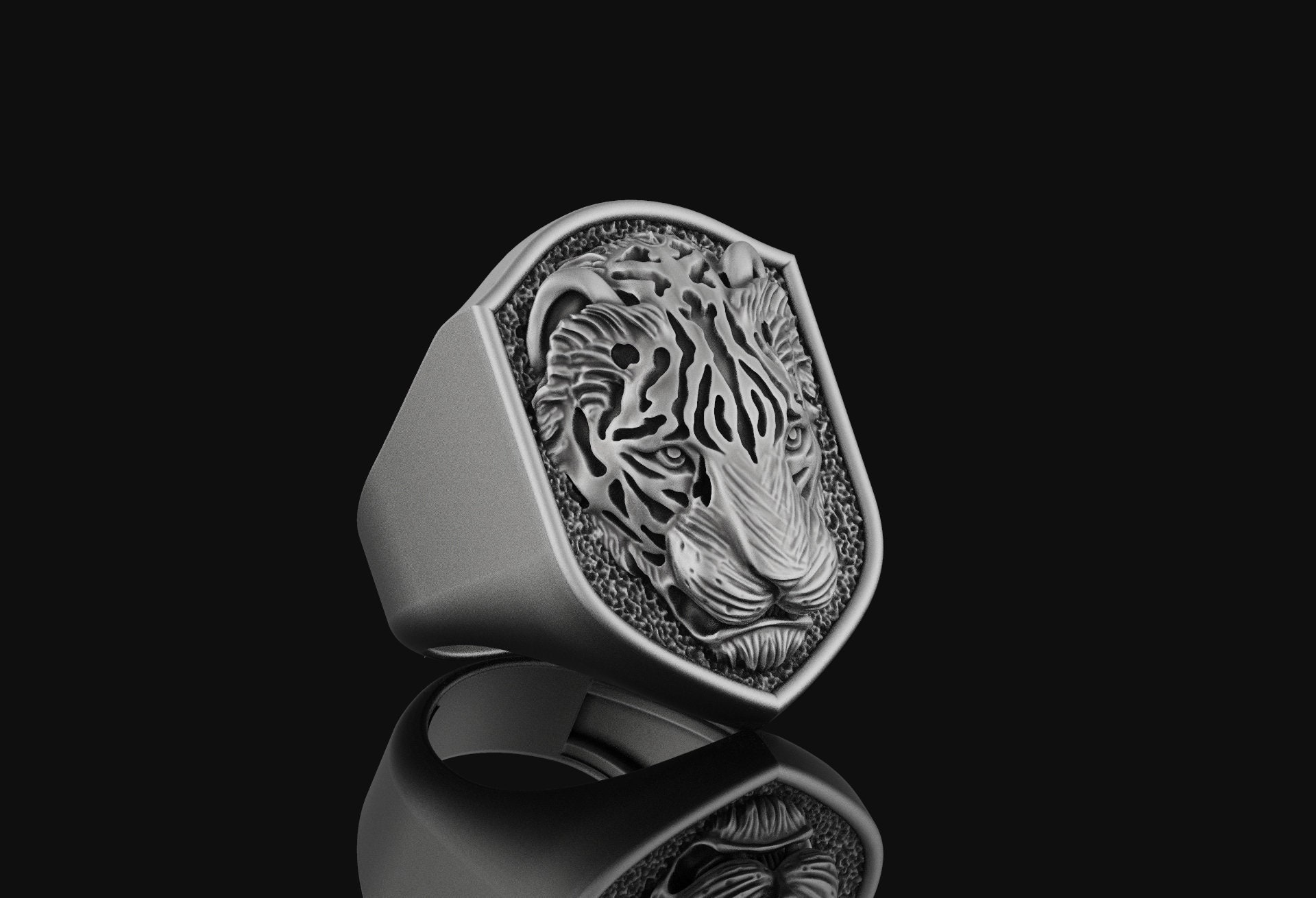 Silber Leopard, Leopard Ring, Herren Gold Ring, Sterling Silber Schmuck, Geschenk für ihn, Leopard Schmuck, Tier Ring