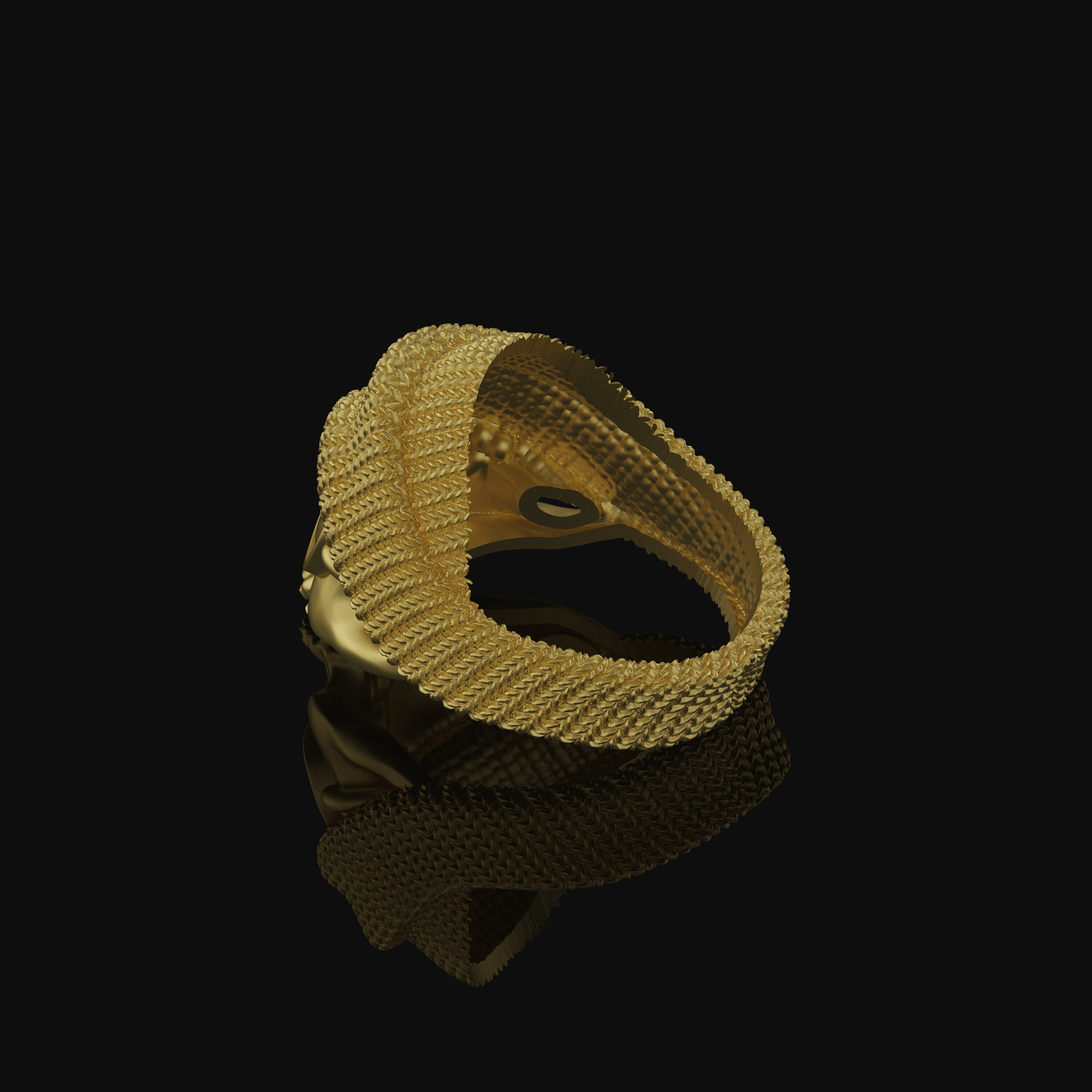 Anello Teschio Motociclista Argento - Berretto Verde, Testa Di Morto, Gioiello Uomo/Donna, #BR124 - 6