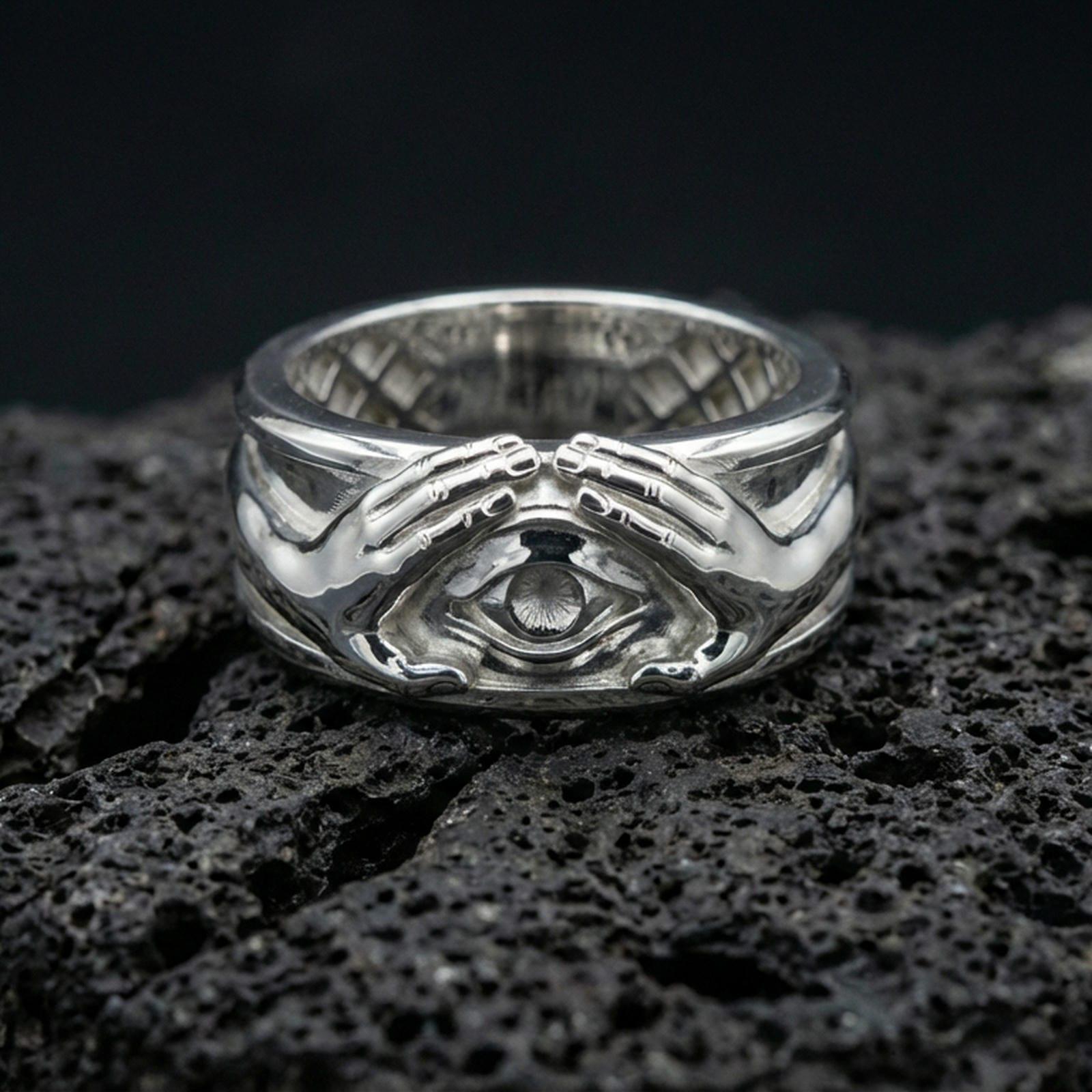 Sterling Silver Illuminati Ring - Gothic Occult Jewelry, Secret 