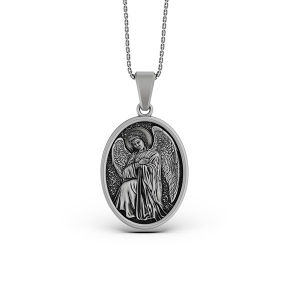 ネックレス・ペンダント Necklaces of Guardian of the Spirit Silver Archangel Gabriel Pendant - Guardian Angel Gabriel