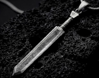 Berserk Guts Inspired Dragonslayer Sword Pendant – Sterling Silver Anime Necklace