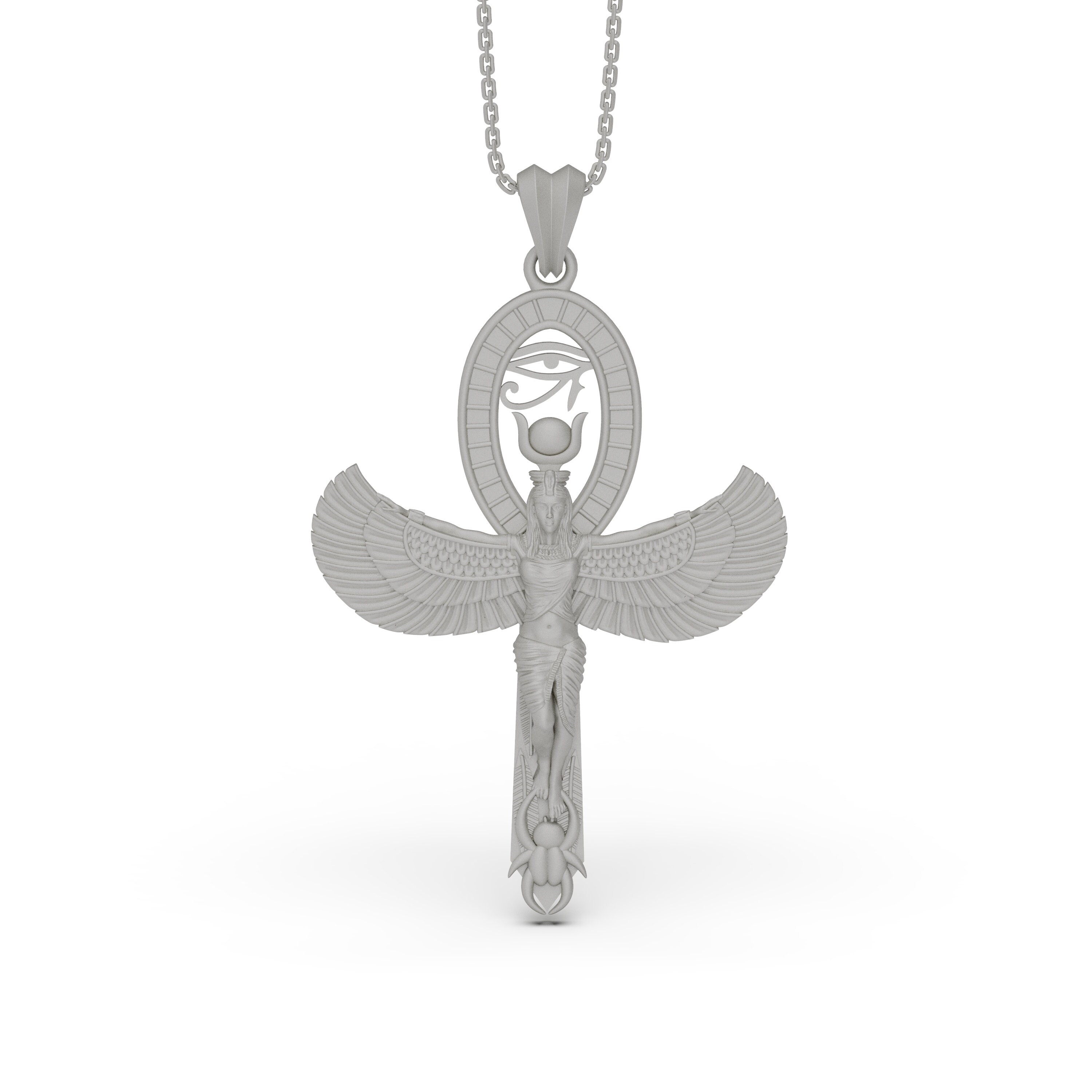 ジュエリー　イラスト　洋書　Jewelry 中世　古代　アクセサリー　ネックレス 純金製イシスペンダント、エジプトの女神ネックレス、古代