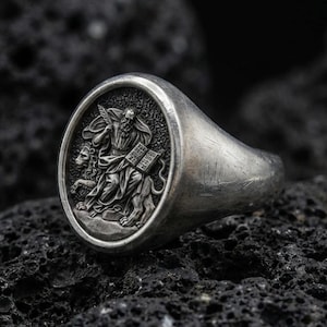 925 Sterling Silver St Mark Ring, Religious Christian Jewelry