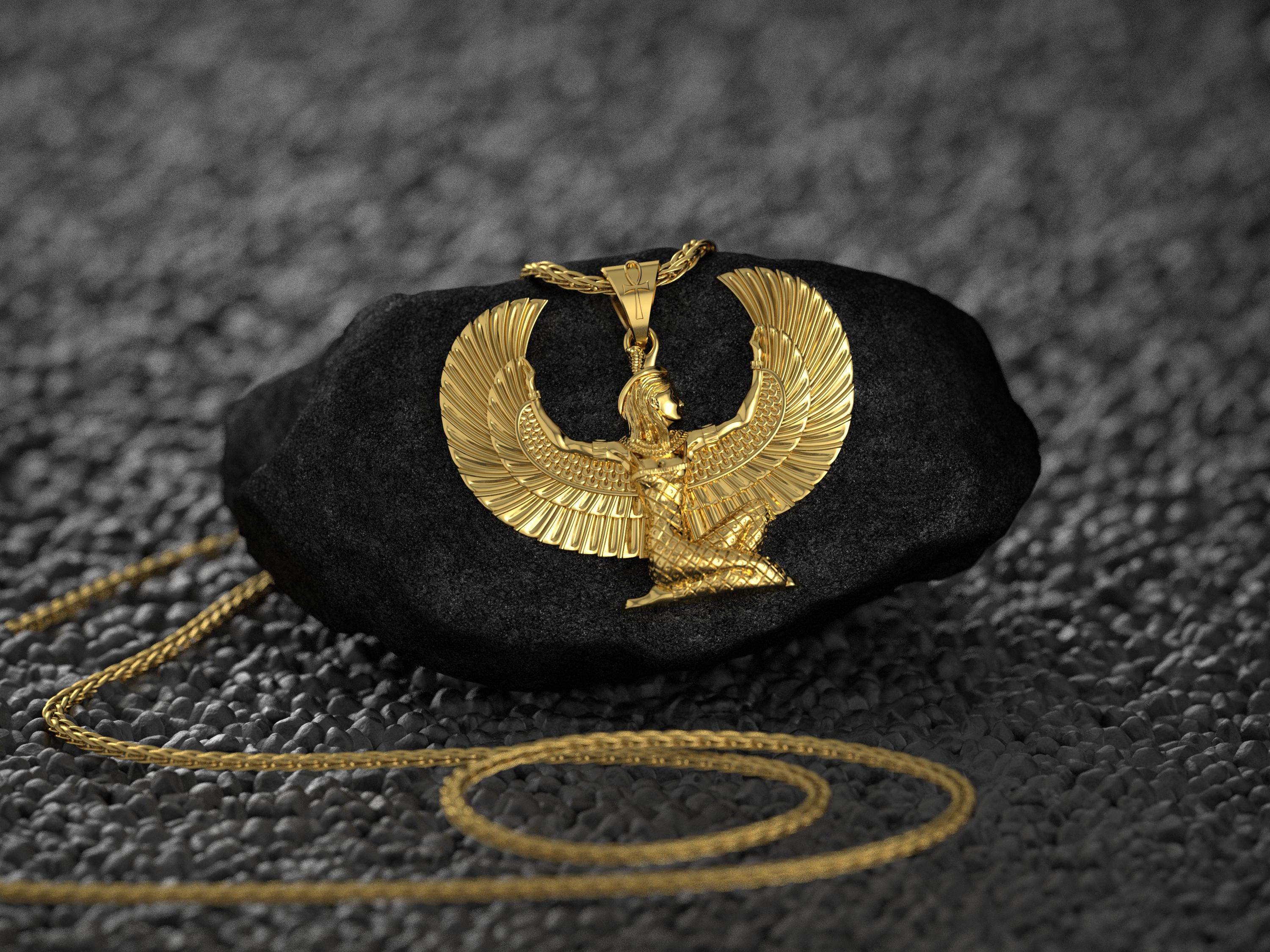 Orecchini Con Figura Di Iside Miniblings Ciondolo Egitto Dea Egizia Oro - Foto 4