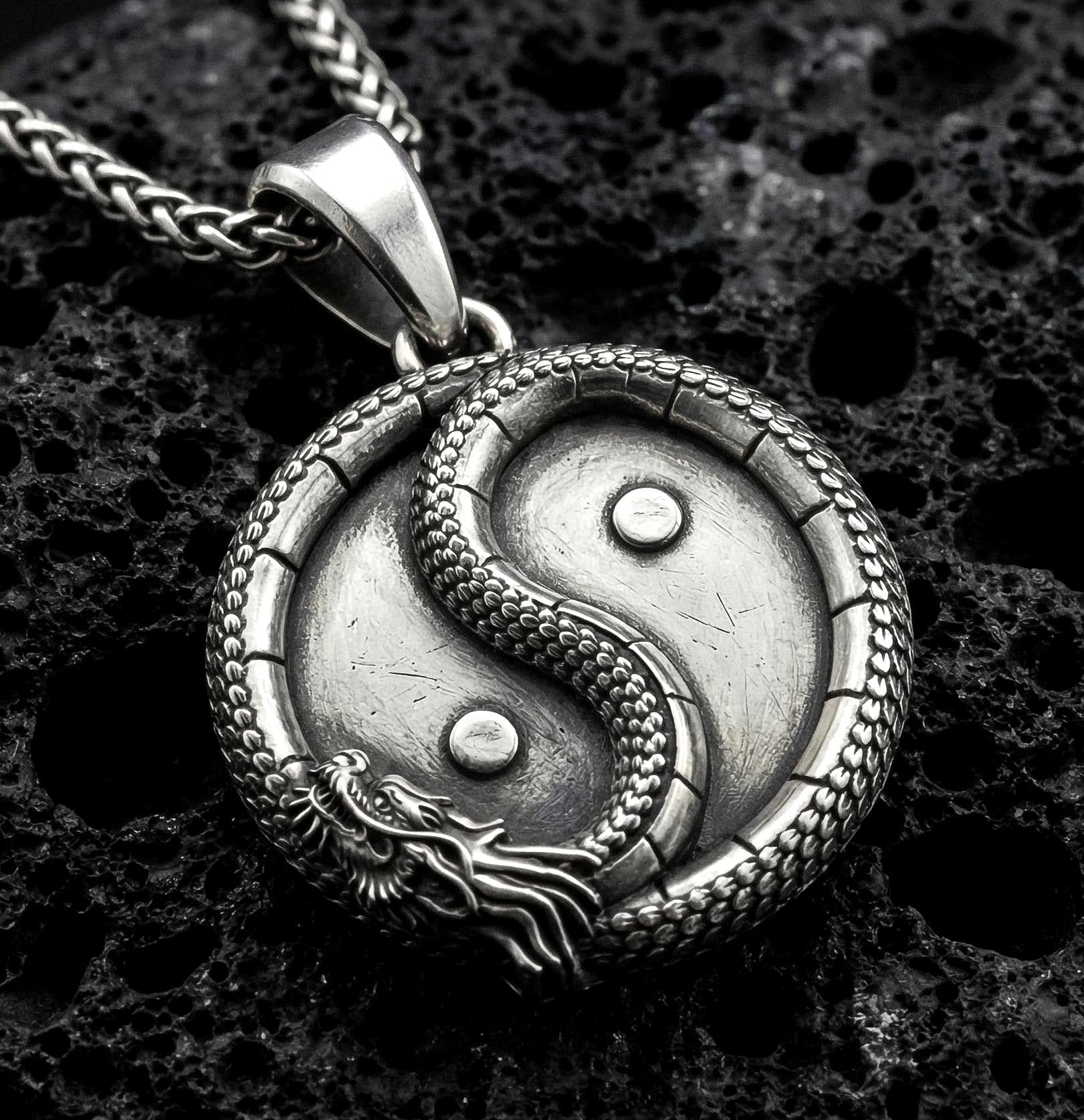 Pendentif Yin Yang En Argent 925 - Collier Spirituel Homme/femme - Neuf Avec étiquettes