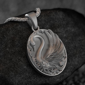 925 Sterling Silber Schwan Anhänger - Anmutige Vogel Halskette, Tierliebhaber Schmuck, Symbol der Eleganz und Reinheit, Geschenk für Sie