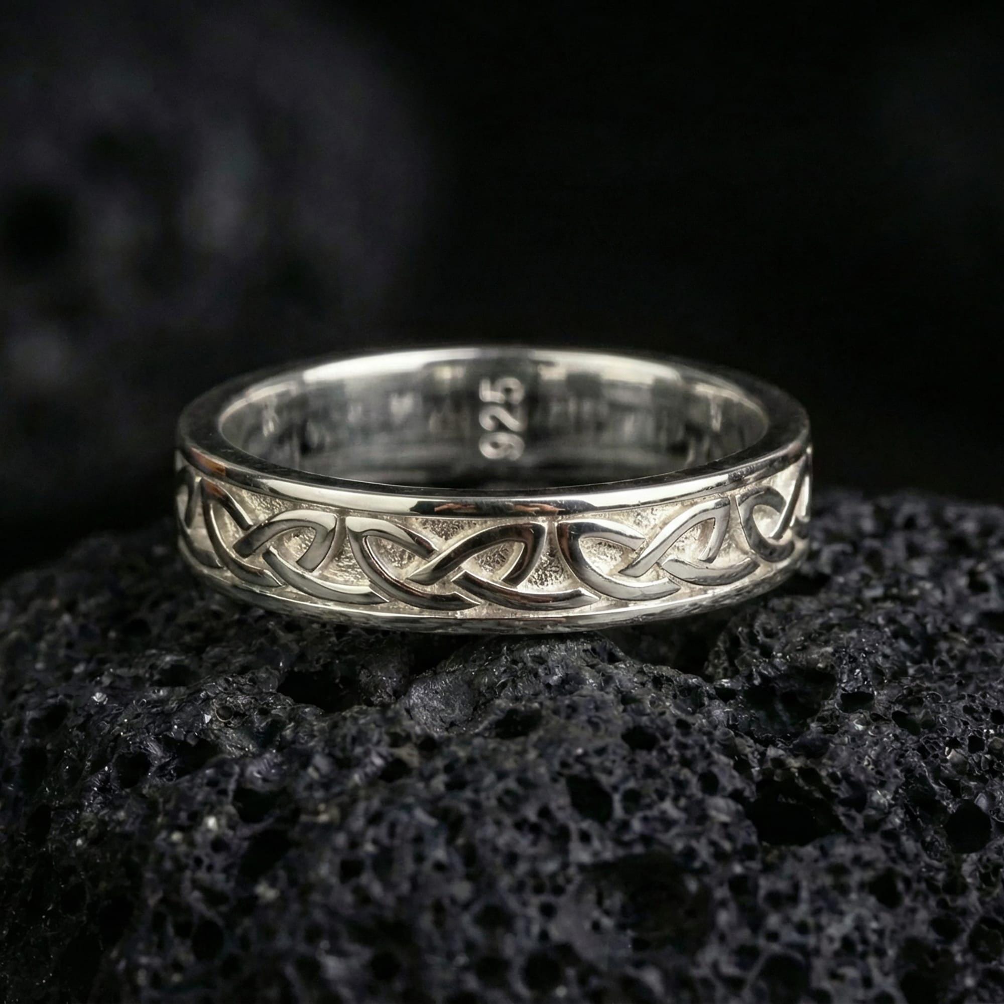 Mens Wedding Band With Celtic Knots Inside Irish Wedding Ring Mens Gold Celtic Knots Beaded Wedding Band – 