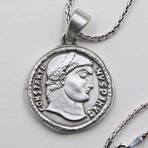 Emperor Constans, Ancient Coin Jewelry, Roman Coin Necklace, Antique Coin Pendants, Ancient World, Historic Jewelry, Byzantine Coin