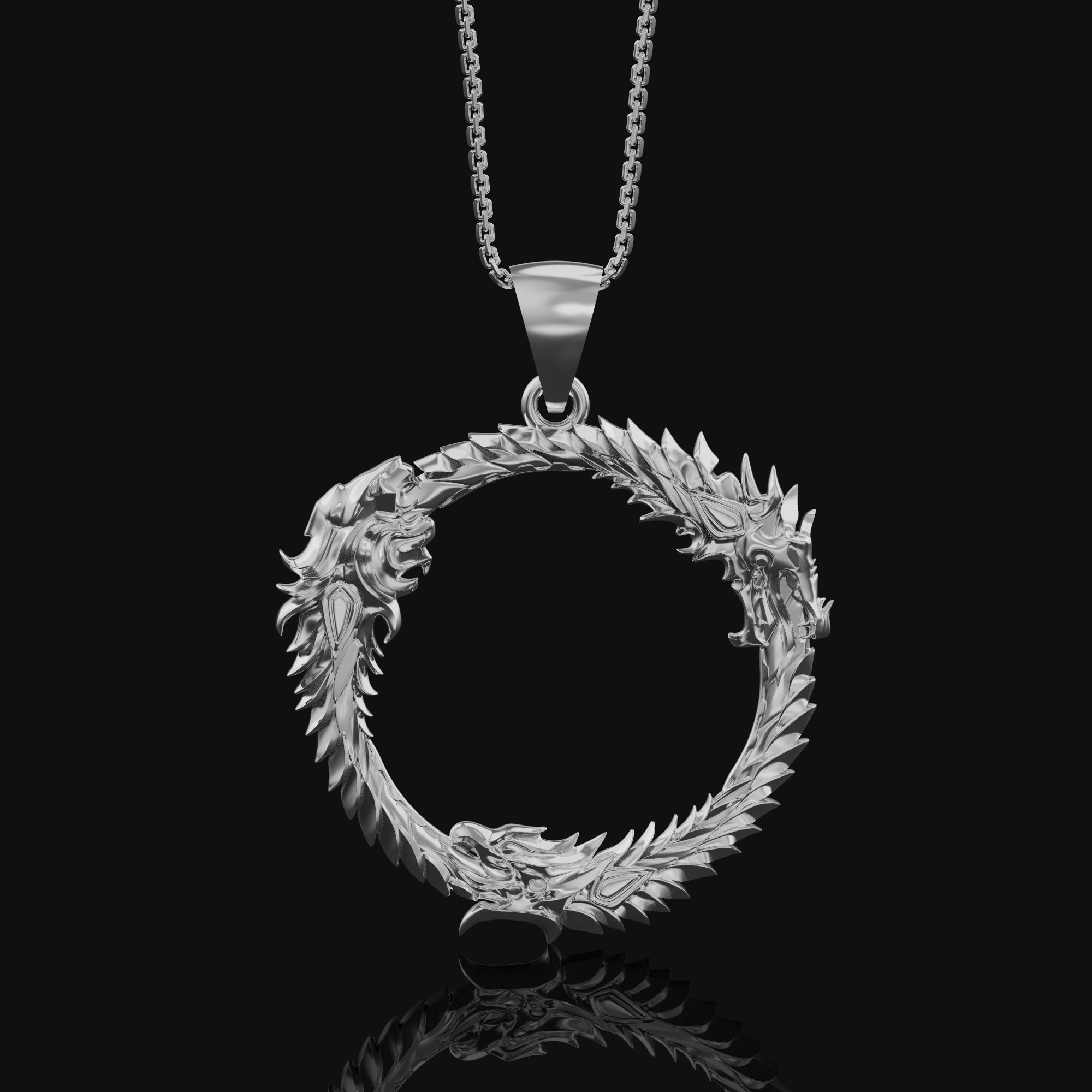 Silver Elder Scrolls Online Inspired Necklace, Dragonborn Pendant, Dragon  Ring, Skyrim Gift, Video Game Jewelry, Memorial Gift - Etsy Finland, image size:2000x2000