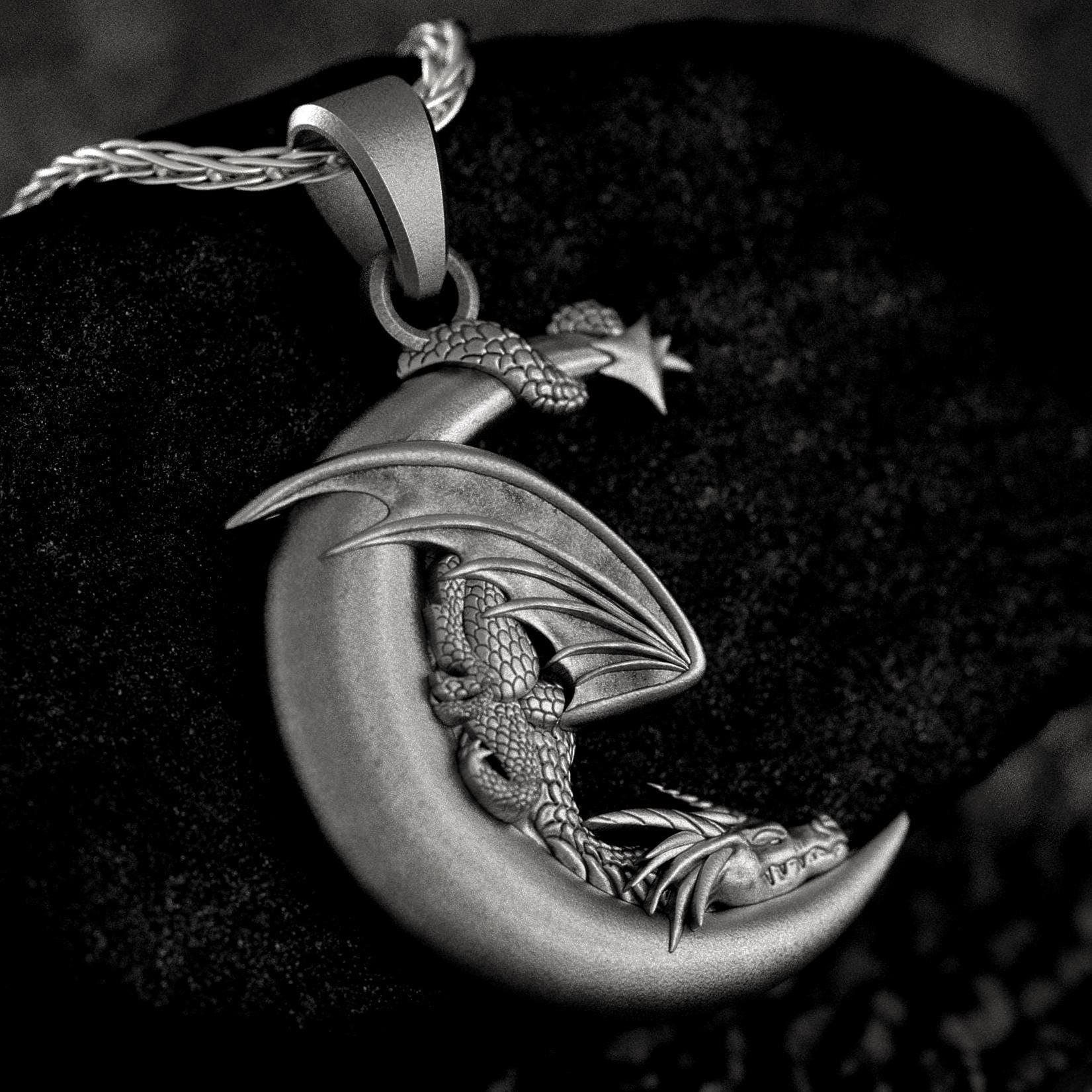 Sterling Silber Ouroboros Anhänger: Handgemachte Drachen Mythologie Halskette