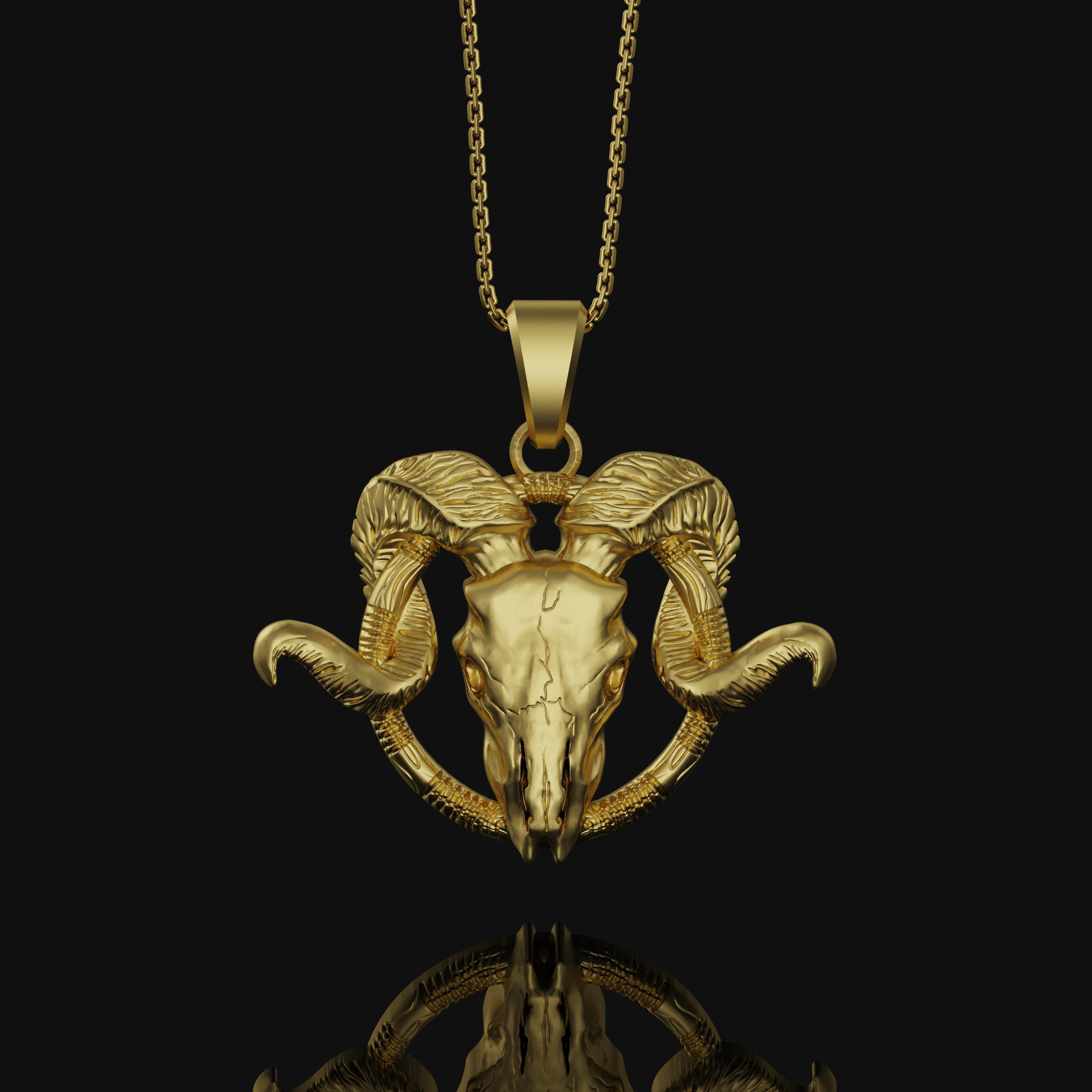 Silver Ram Skull Necklace, Baphomet, 666, Satanic, Occult Silver Ram Skull Necklace, Baphomet, 666, Satanic, Occult