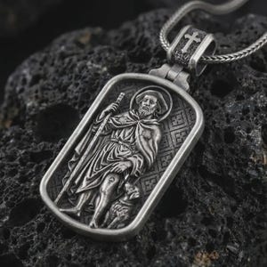 Sterling Silver Saint Roch Dog Tag – Catholic Patron Medal