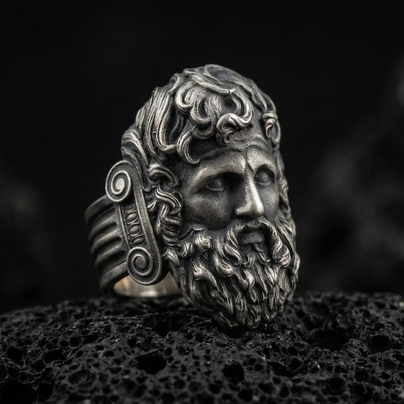 Sterling Silver Zeus Ring – Greek God Jewelry, Jupiter Men's Ring
