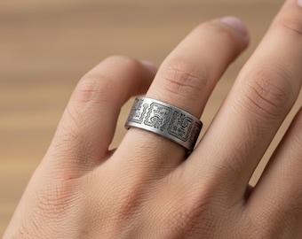 Bague Ancienne En Argent Massif 925 - Style Alliance Du Mexique - Occasion