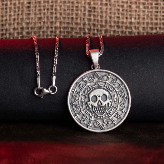MAYAN CALENDAR AZTEC pendant Sterling Silver 925 necklace gold gift men  women | eBay