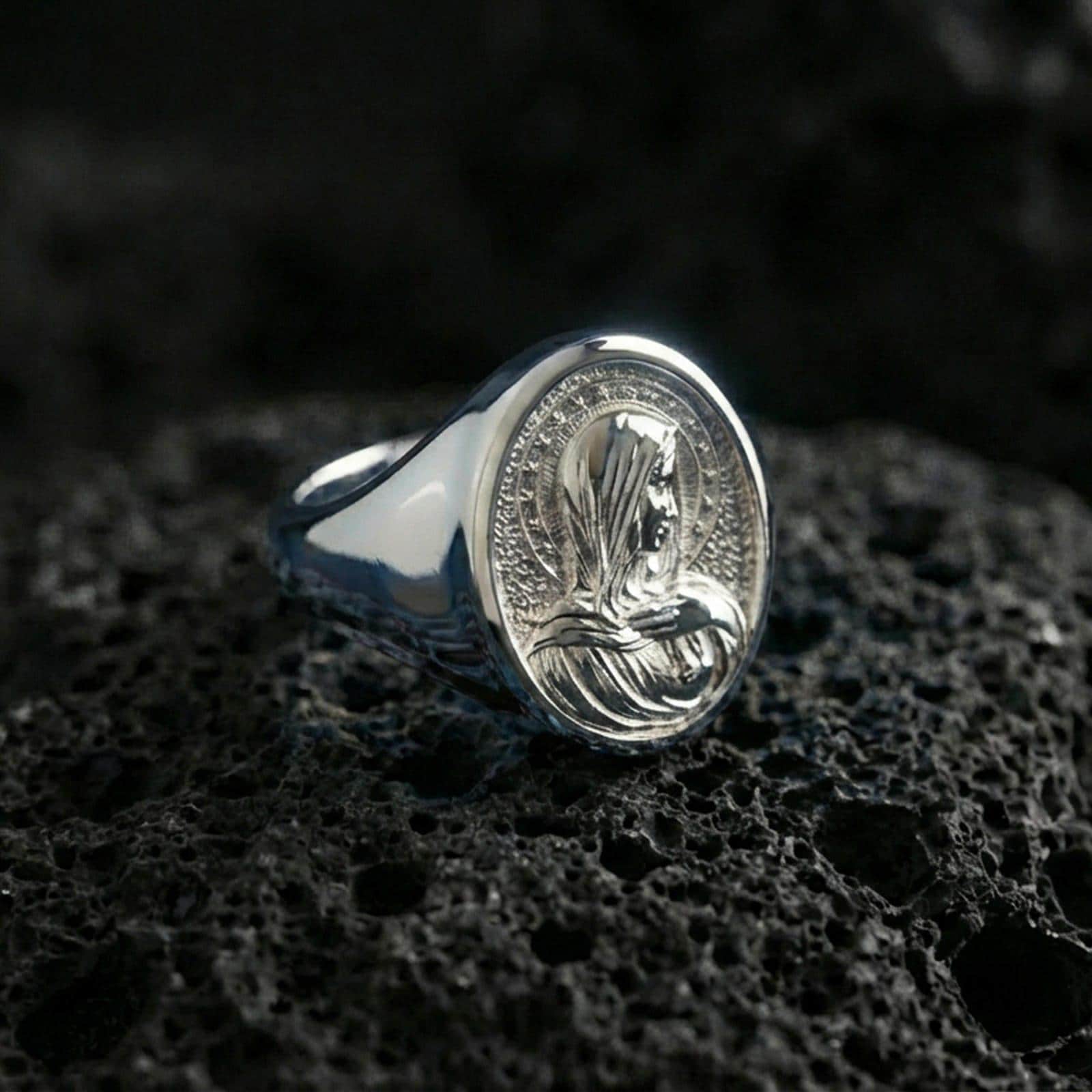 Sterling Silver Virgin Mary Signet Ring – Religious Jewelry - Etsy