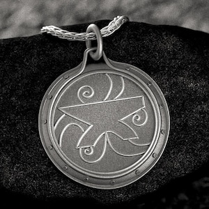 Amulet of Zenithar Pendant – Skyrim Inspired 925 Silver Amulet – Fantasy RPG Gift for Him Her