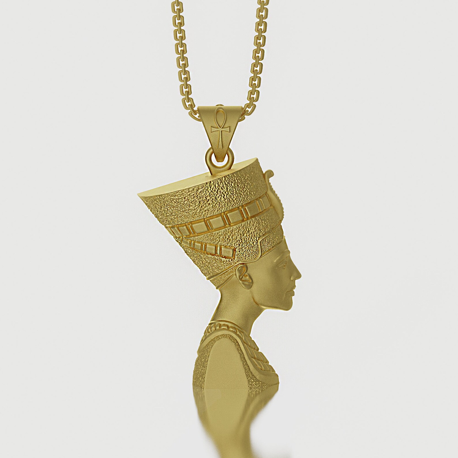 18K Gold Nefertiti Necklace Nefertiti Egyptian Jewelry Etsy