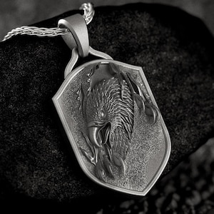 American Eagle Pendant • Patriotic Freedom Necklace • Bald Eagle Shield Amulet • USA Symbol Jewelry for Men