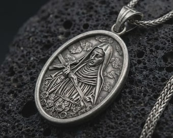 Sterling Silver Saint Rita Medal, Catholic Religious Jewelry