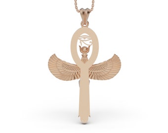 ジュエリー　イラスト　洋書　Jewelry 中世　古代　アクセサリー　ネックレス 純金製イシスペンダント、エジプトの女神ネックレス、古代