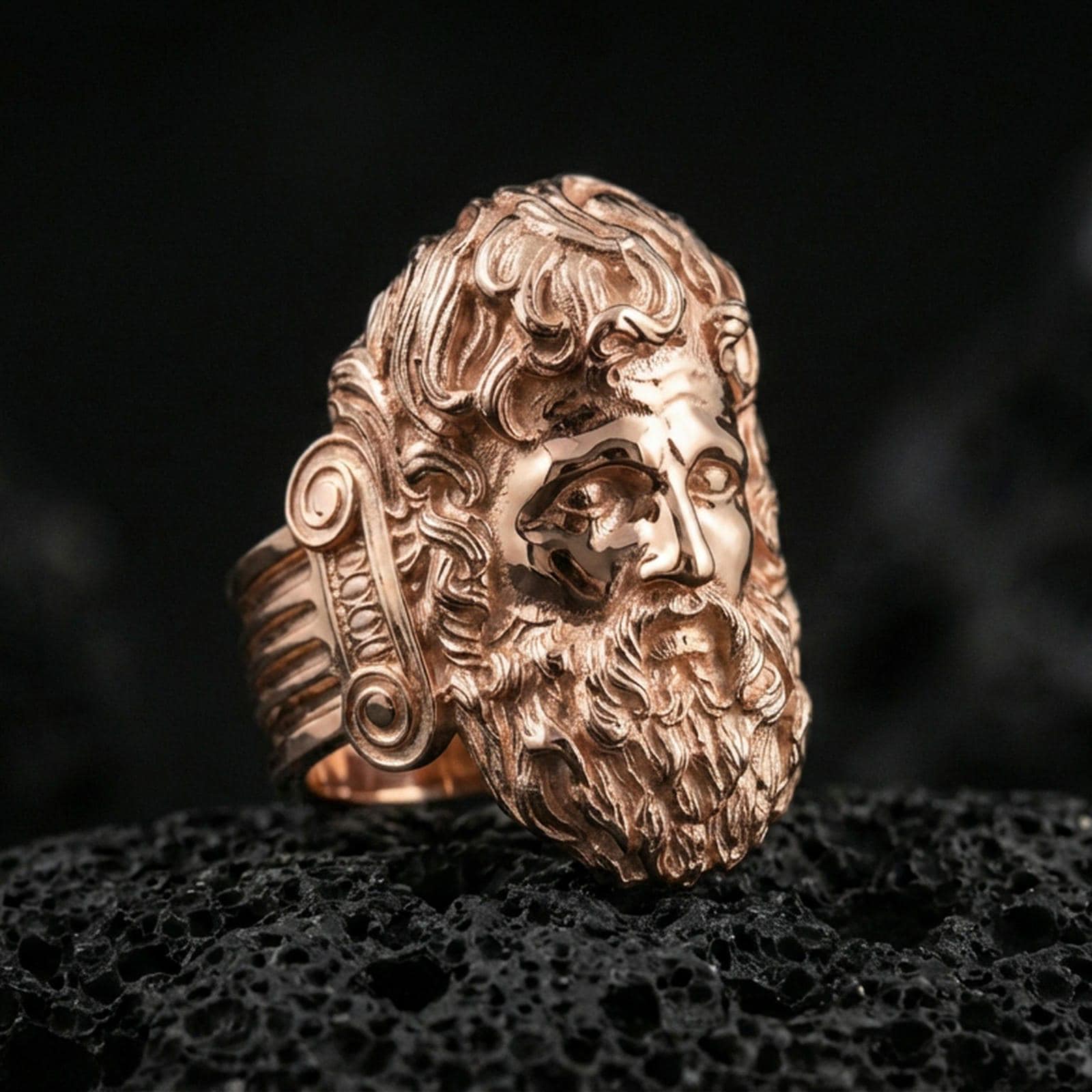 Sterling Silver Zeus Ring – Greek God Jewelry, Jupiter Men's Ring