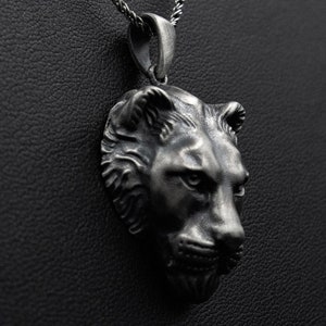 3D Lioness Necklace, Silver Lioness Head, Lioness Pendant, Lioness Jewelry, Hunting Lioness, Fierce Charm, Safari Animal, Unique Gift