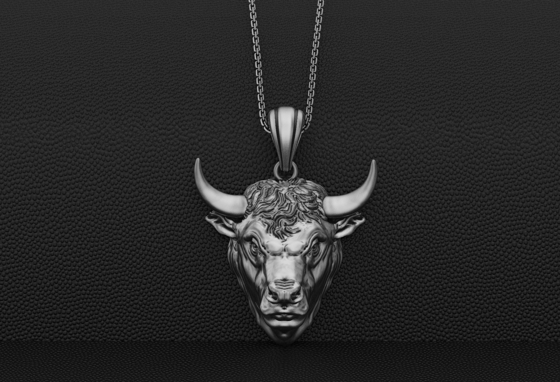 Silver Men Women Bull Necklace Gift for Men Jewelry Taurus