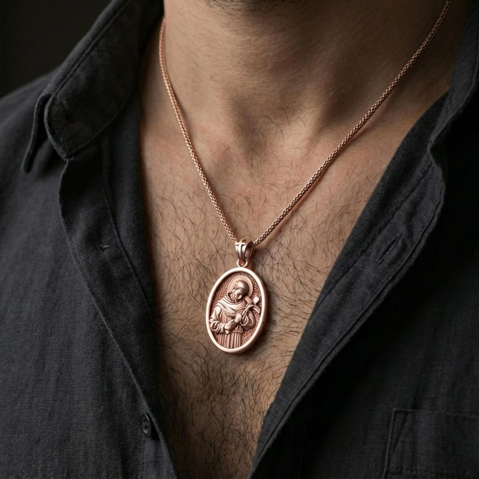 St Francis of Assisi Necklace, Sterling Silver Catholic Patron Saint ...