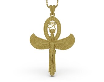 ②イシスの恋『イブ』～イシスのアンク十字ネックレス～エジプト語でイブと呼ぶ魔術 木製アンク エジプト十字 ネックレス 黒 茶