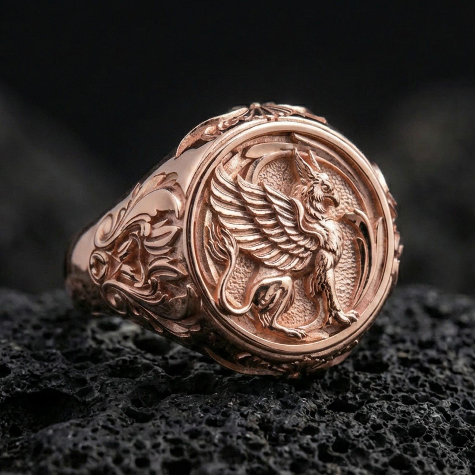 Silver Griffon Ring - Mythical Griffin Jewelry - Etsy