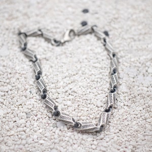 Oxidized Sterling Silver Greek Chain Bracelet, Men's Jewelry image 3