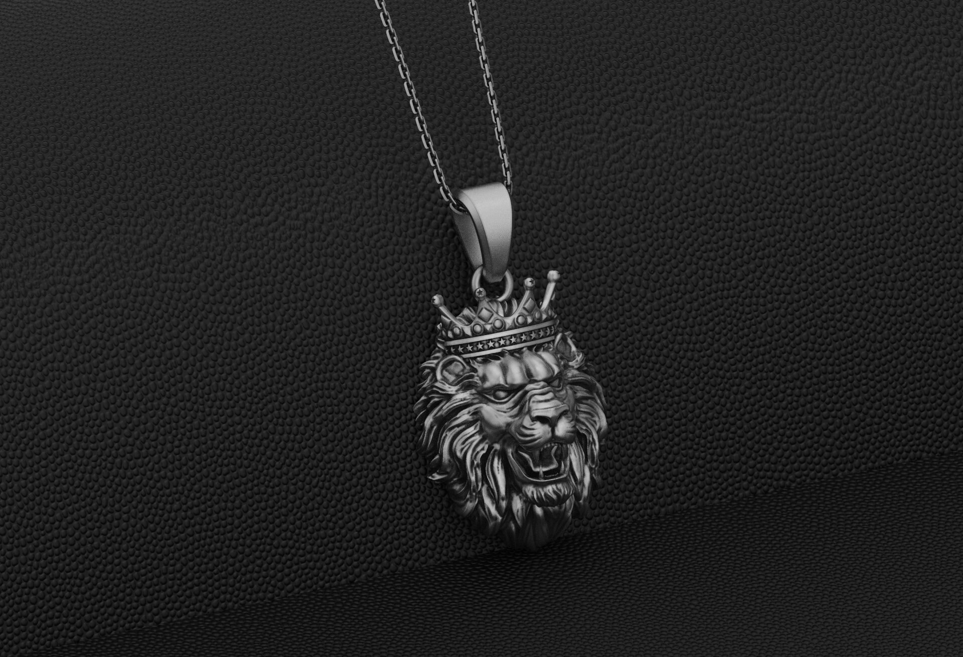 Mens Silver Lion King Necklace Jewelry Gift for Him Birthday Etsy