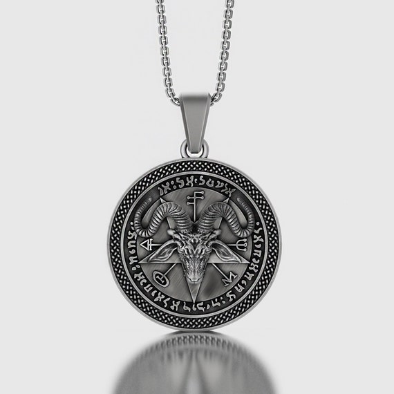 Silver Pentagram Satan Pendant Gothic Necklace Gothic Jewelry Devil Necklace Baphomet 666 Satanic Occult Lucifer Satanism Etsy