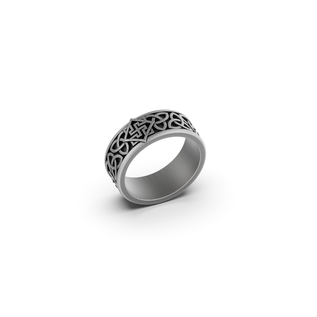 Stainless Steel Celtic Knot Viking Ring - Handmade Triquetra Design, Hollow Out Nordic Ring For Men & Women
