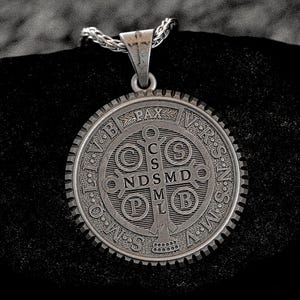 St. Benedict Medal – 925 Sterling Silver Catholic Protection Pendant, Exorcism Symbol, Spiritual Gift for Him or Her