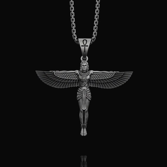 Women s Goddess Isis Necklace Ancient Egyptian Jewelry Horus Gold