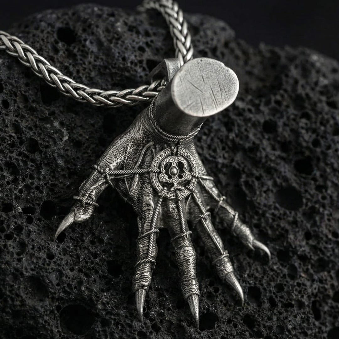 Sterling Silver Hand of Maliketh Pendant – Elden Ring Inspired