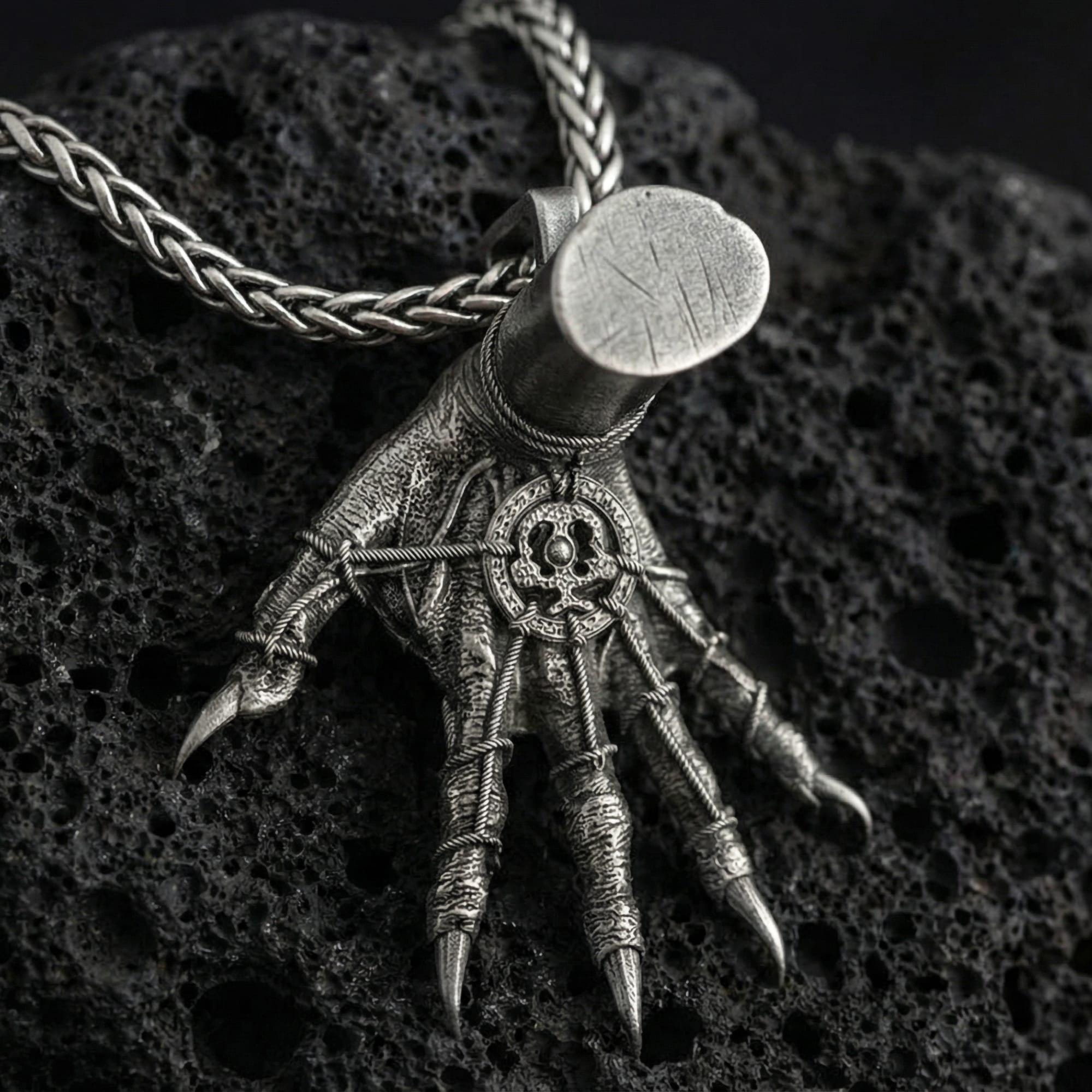 Sterling Silver Hand of Maliketh Pendant – Elden Ring Inspired