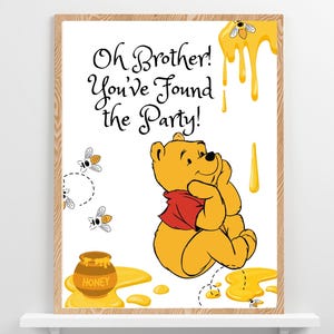 Welcome to Our Hundred Acre Adventure! Winnie the Pooh Party Sign for Baby Showers, Birthdays & Events