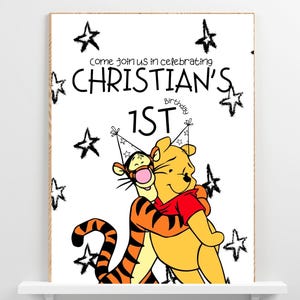 DIGITAL  Winnie The Pooh Welcome Sign - Baby Shower - Birthday - Entrance Door - Personalized Digital File