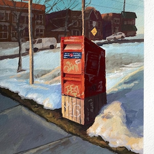 Paysage canadien / Quartier de Montréal / Carte postale du Québec / Verdun / Impression / Carte postale / Postes Canada / Peinture de printemps / Peinture d'hiver