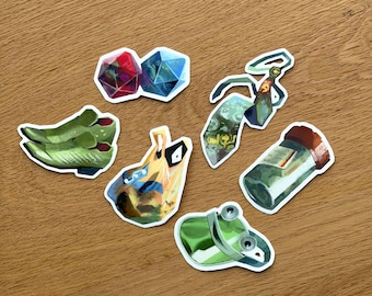 Disco elysium items sticker set / Revachol / Martinaise / Kim kitsuragi / harry du bois