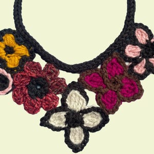 Hand knitted flower necklace! One-of-a-kind!