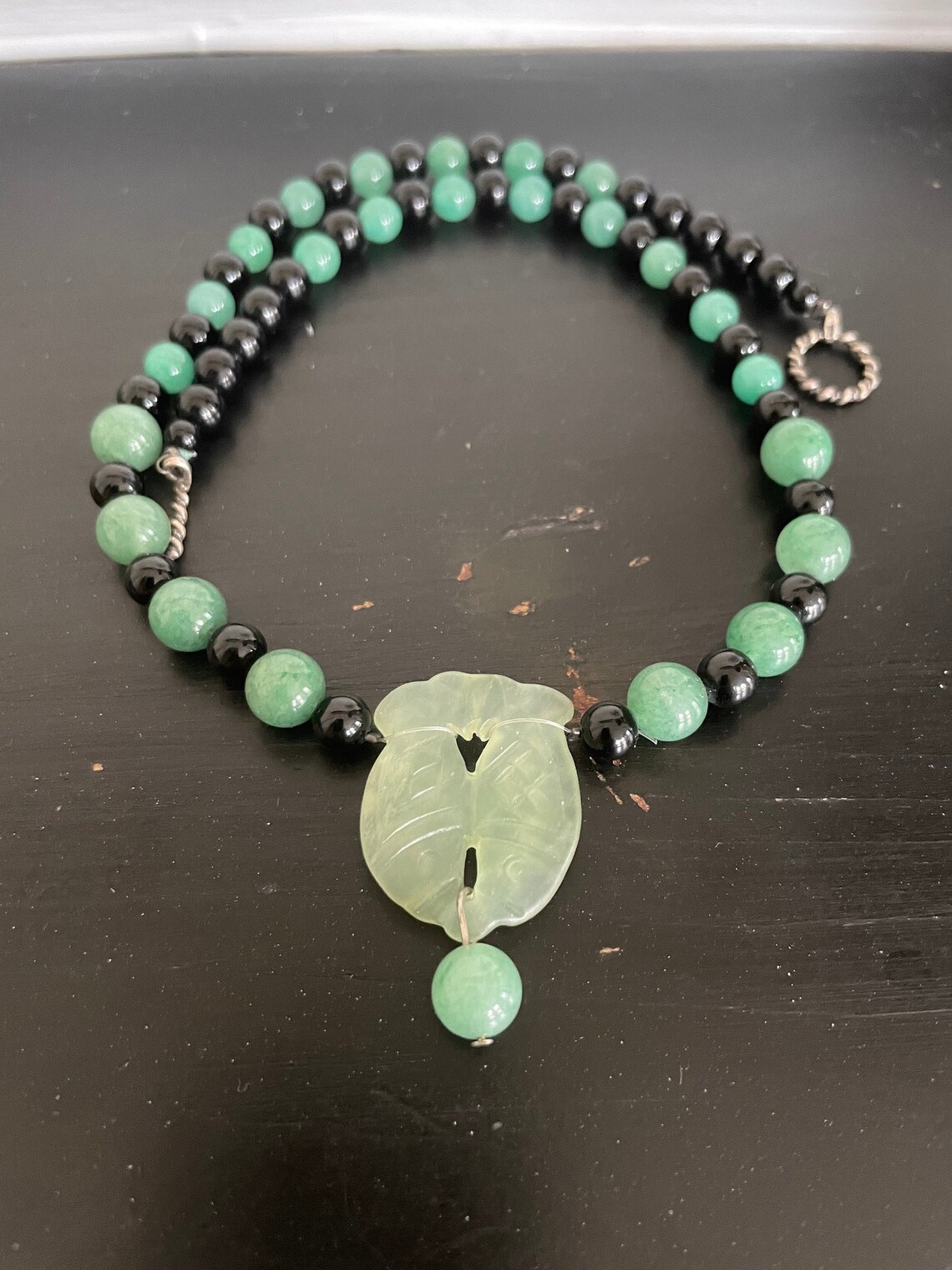 JADE and ONYX NECKLACE Etsy