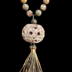 GEMSTONE TASSEL NECKLACE