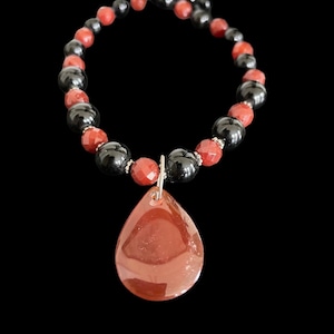 Karneol und Onyx Halskette