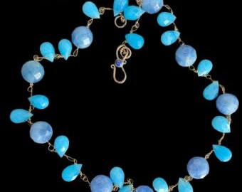 BLUE CHALCEDONY NECKLACE