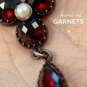 Bohemian garnet necklace with pearl image 2