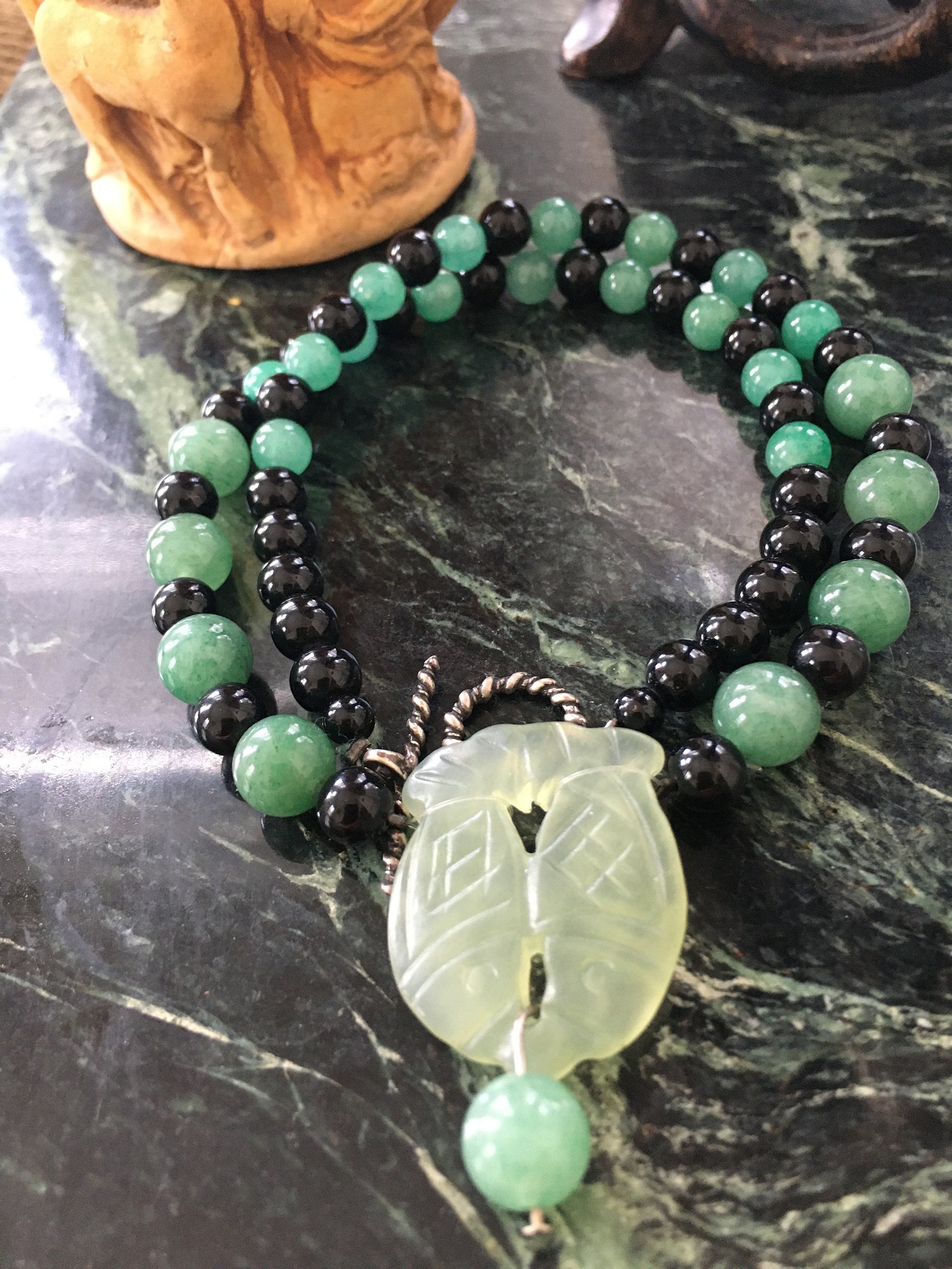 JADE and ONYX NECKLACE Etsy